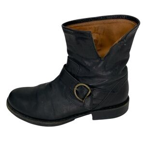 FIORENTINI + BAKER Black Leather Ankle Boots Eli Eternity Booties Size 38